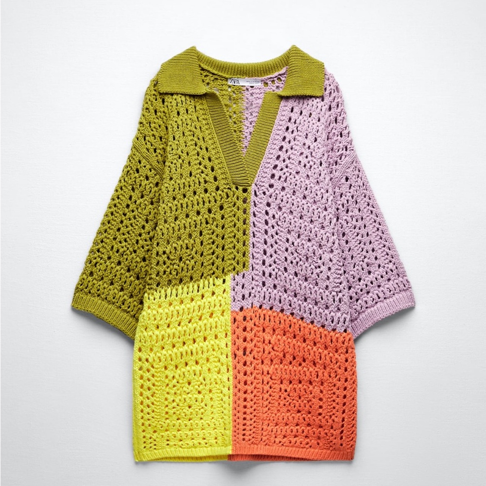 Zara Oversized Polo Sweater - Size S